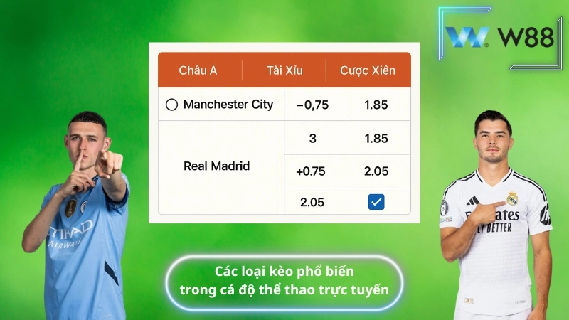 Các loại kèo phổ biến trong cá độ thể thao trực tuyến