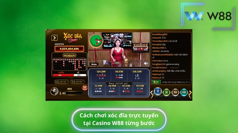 Cách chơi xóc đĩa trực tuyến tại Casino W88 từng bước